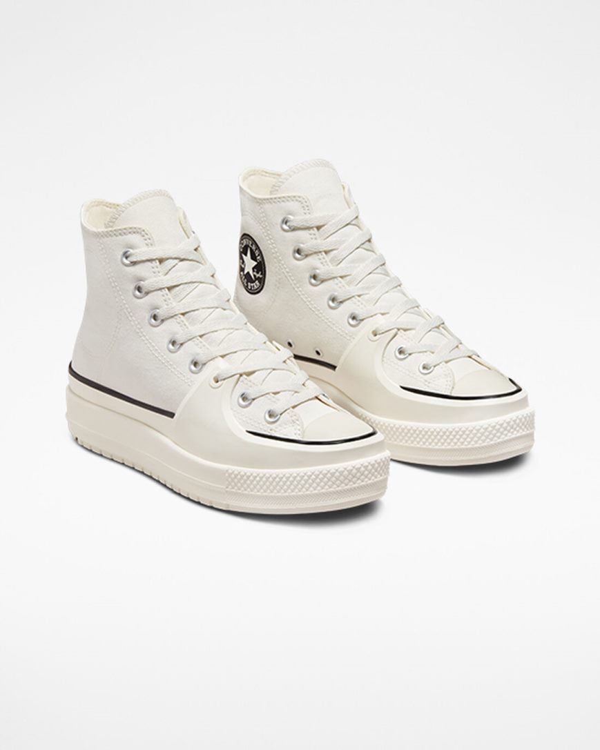 Dámské Boty Vysoké Converse Chuck Taylor All Star Construct Bílé Černé | CZ LANP69